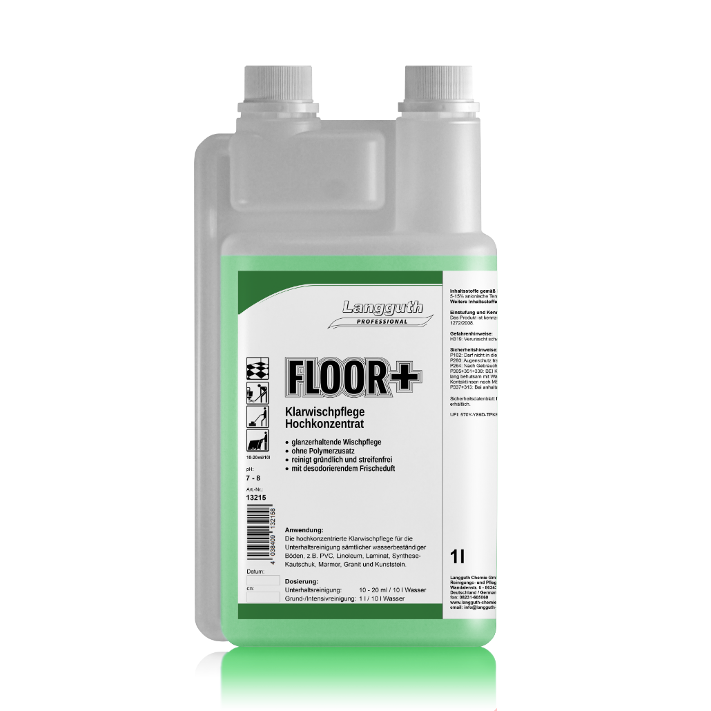 Floor+ Marketing 1 Floor Plus Klarwischpflege Hochkonzentrat 1l Dosierflasche